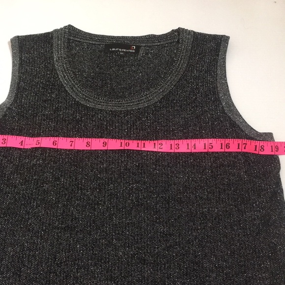 Laura Petites sleeveless sweater with sparkle Sz L - Picture 13 of 16